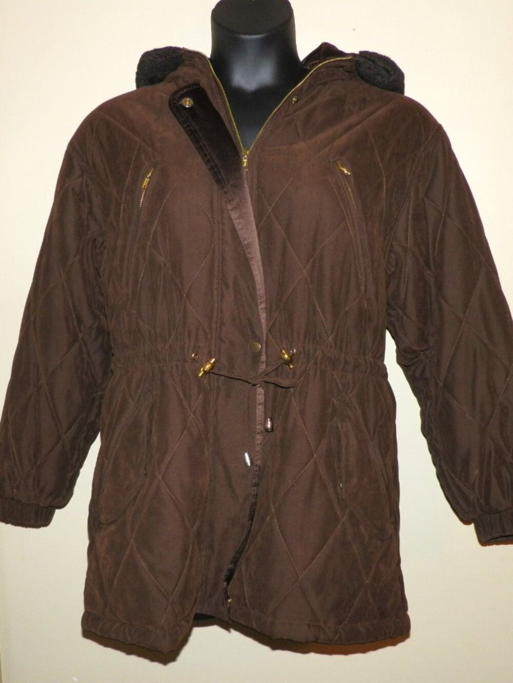 Saks Fifth Avenue Brown Hooded Winter Coat